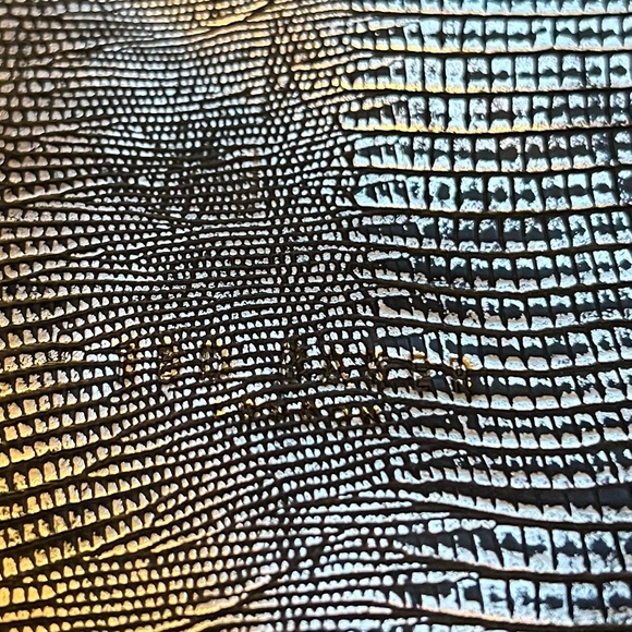 Ted Baker London Tote Shoulder Bag Silver Snakeskin & Black Leather - Picture 2 of 10